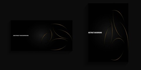 elegant background with golden abstract lines on the right for banner, cover, card background, social media banner