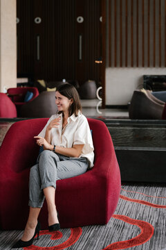 Emotional Deaf businesswoman using sign language