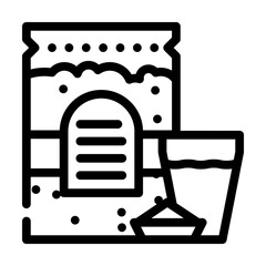 oats and milk gluten free line icon vector. oats and milk gluten free sign. isolated contour symbol black illustration