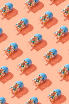 Pills in ice cream pattern