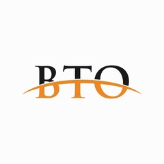 BTO initial swoosh horizon, letter logo designs corporate inspiration