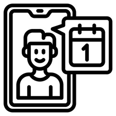 calendar outline style icon