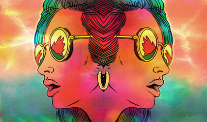 Bipolar Woman Illustration