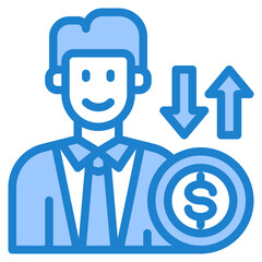 Fototapeta premium currency blue style icon