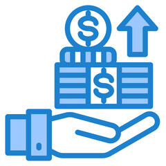currency blue style icon