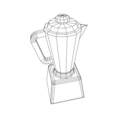 Kitchen blender. Appliance, equipment mixer machine. Wireframe low poly mesh vector illustration