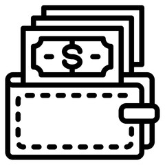 currency outline style icon
