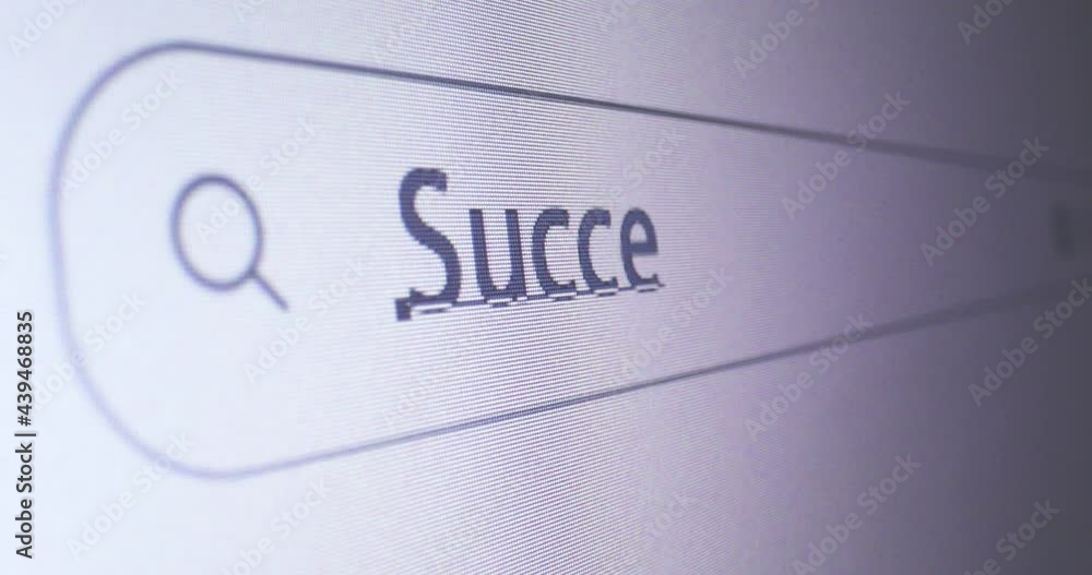 Wall mural browser bar with typed success keyword on the computer screen, seo concept