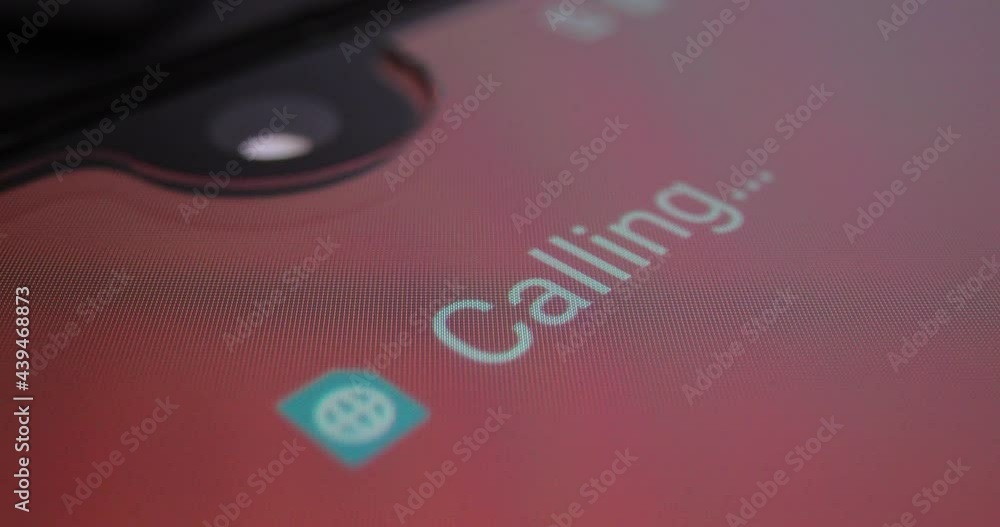 Poster Calling text and icon on mobile screen changing color background