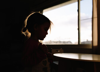 silhouette of child inside 