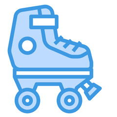 Roller Skate blue line icon