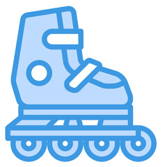 Roller Skate blue line icon