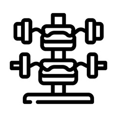w-barbell gym equipment line icon vector. w-barbell gym equipment sign. isolated contour symbol black illustration