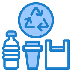 recycle blue style icon