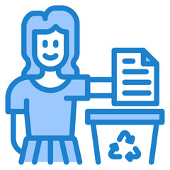 recycle blue style icon
