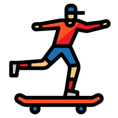 Skater line icon