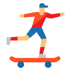 Skater flat icon