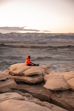 little boy in the desert