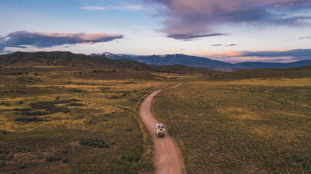 adventure vehicle on gravel road - Powered by Adobe