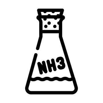 recommend clip art: ammonia chemical flask line icon vector. ammonia chemical flask sign. isolated contour symbol black illustration