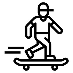 Skater line icon