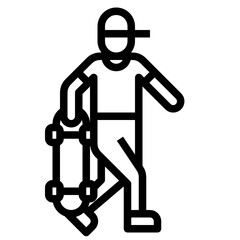 Skater line icon