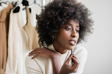 Portrait Of A Young African Woman Wearing Makeup