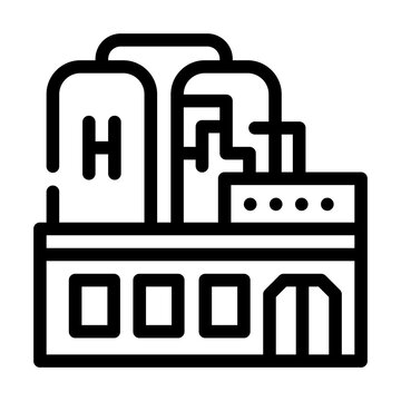 recommend clip art: factory production hydrogen line icon vector. factory production hydrogen sign. isolated contour symbol black illustration