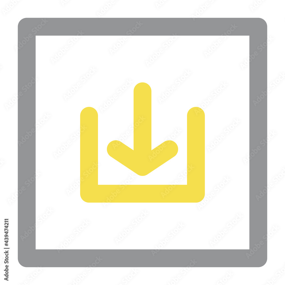 Aufkleber download icon suitable for website user interface, mobile user interface, applications, advertisemen
