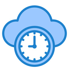 clock blue style icon