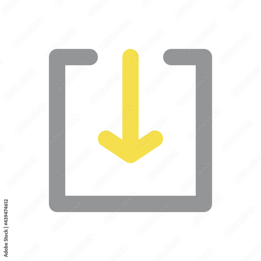 Aufkleber download icon suitable for website user interface, mobile user interface, applications, advertisemen