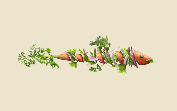 Fish made of vegetables