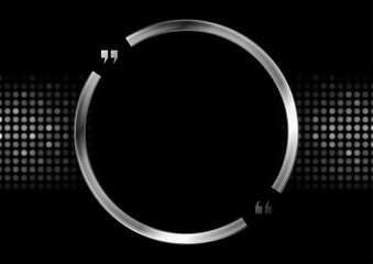 Quote blank speech bubble abstract silver metal vector background