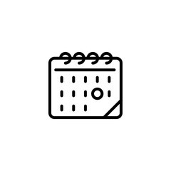 Calendar flat vector icon. Calendar line vector icon on white background. Flat line vector illustration