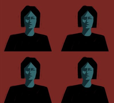 portrait of a woman on a colored background