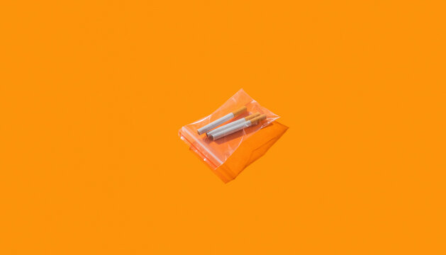 Cigarettes in plastic bag