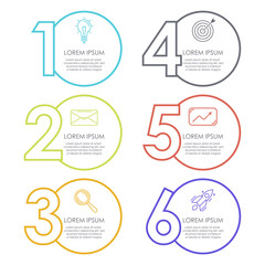 Business infographic template. Design with numbers. Abstract vector with 6 options or steps. Illustration can be used for layout, diagram, presentation and web design.