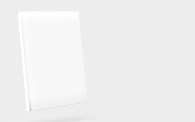 Realistic 3d rendering mockups book: Blank cover book with white isolated background.Novel book on white cover for mockups design.Education, Magazine, mockup print design.book cover template