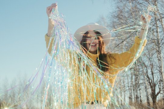Christmas portrait outdoors 
