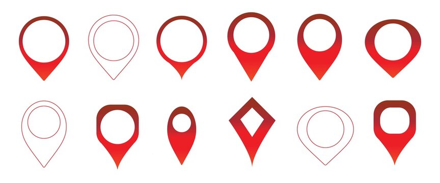 Simple Map Pin. Map Marker Pointer Icon Set. Modern Map markers. Location Pinner Sign. Map Pin Place Marker. Location Icon. Flat Style.
