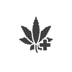 Medical cannabis leaf vector icon