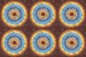 pattern with interesting doodles on colorfil background. Pano. Raster illustration.