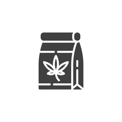 Weed bag vector icon