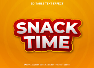 snack time text effect template design with abstract and bold style use for business brand and logo