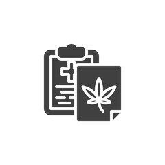 Medical cannabis prescription vector icon