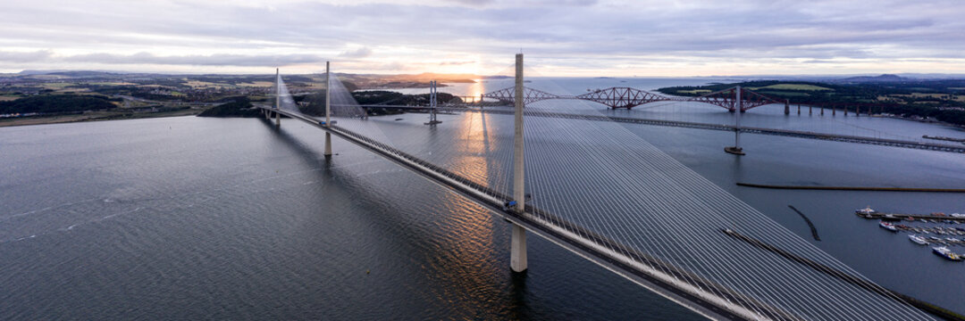 Queensferry Crossings Forth River Scotland
