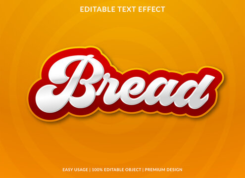 bread text effect template design with abstract and bold style use for business brand and logo