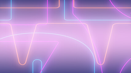 Abstract pink green and yellow neon pastel light gradient background.3d render illustration.
