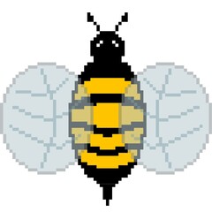 Icon pixel art illustration concept bee nature insect