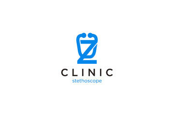 Letter Z Logo with stethoscope for medical and pharmacy.